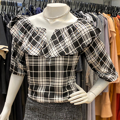 BLUSA XADREZ OMBRO A OMBRO